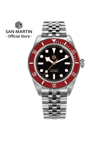 San Martin nuevo Reloj de buceo BB de 40mm relojes clásicos de marca superior para hombre NH35 zafiro mecánico automático Reloj resistente al agua SN0128