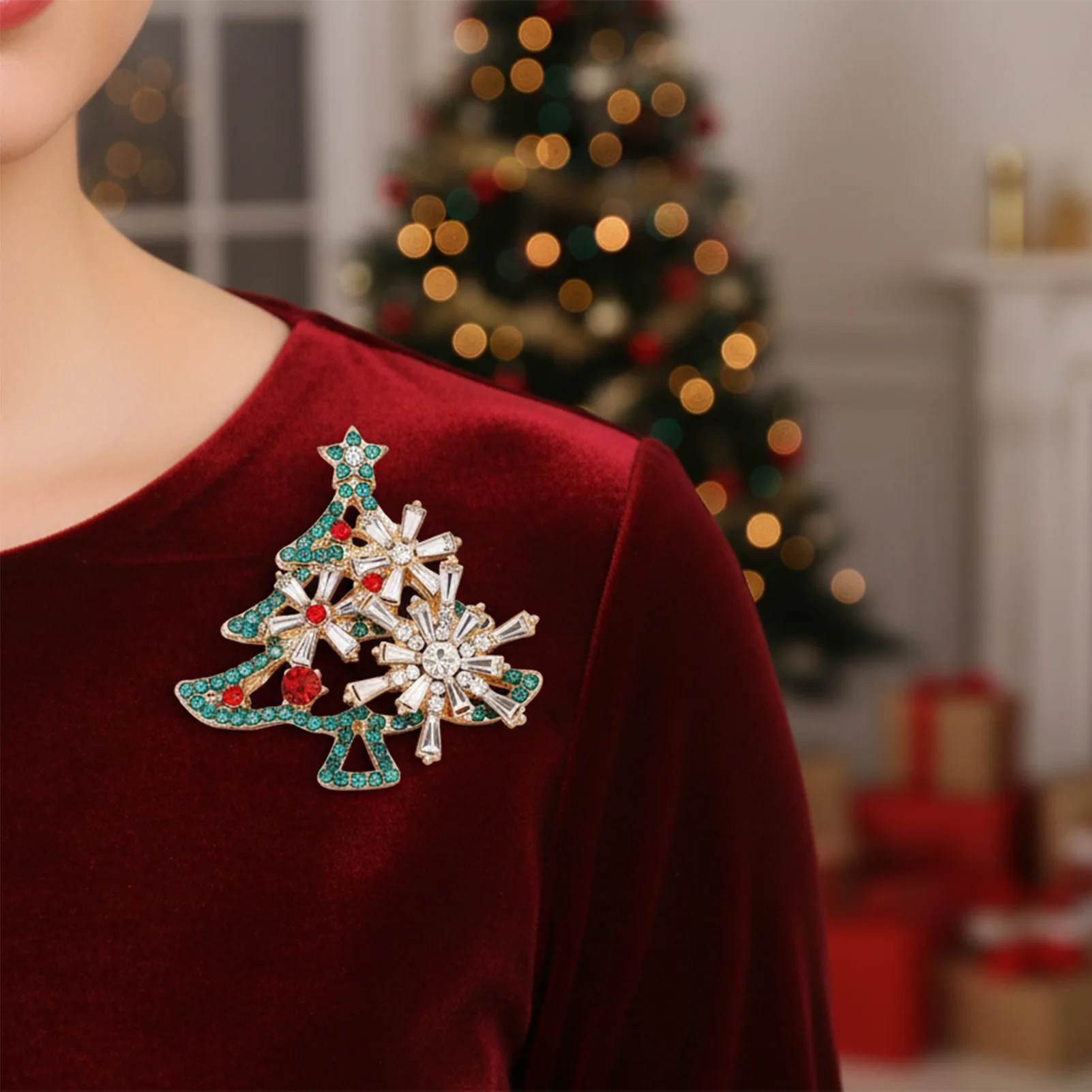 Weihnachtsmann Weihnachtsbaum Brosche Vintage Legierung Pin Abzeichen für Kleidung Hüte Taschen Weihnachtsfeier Dekorationen