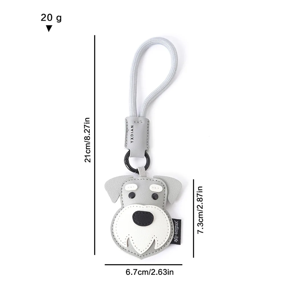 

Trendy Leather Car Keychain for Pets - Cute Puppy & Cat Design Backpack Charm, Luxury Keyring Pendant Gift for Animal Lovers
