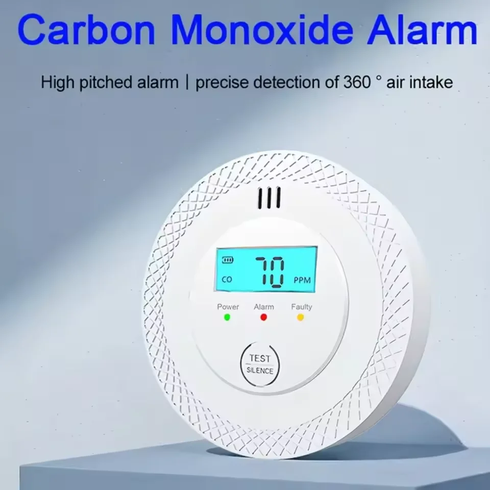 CO Alarm Sensor 85dB Sound & Light Warning Carbon Monoxide Detector with LED Digital Display CO Gas Monitor Alarm for Home Depot
