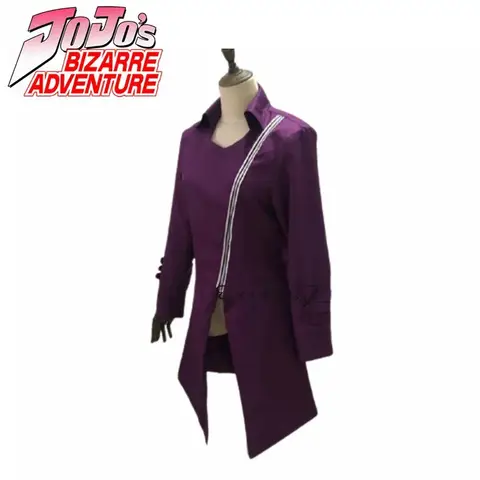 Costume anime Jojo Travestimento Cappotto viola Donna Carnevale di Halloween Cosplay Narciso Anasui Vestiti jk;6
