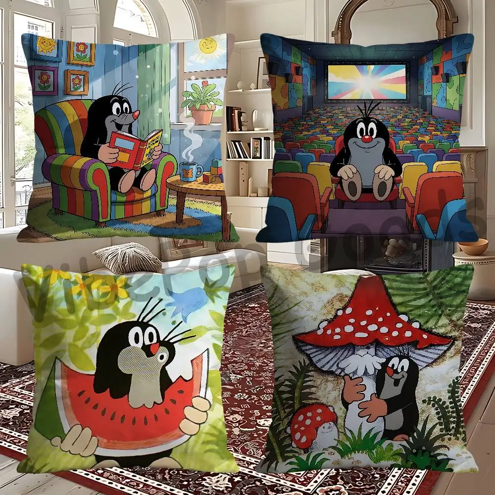 T-The L-Little M-Mole 30x30 60x60 40x40 45x45 50x50 cm Pillow Case Holiday Print Cushion Cover Home Textile