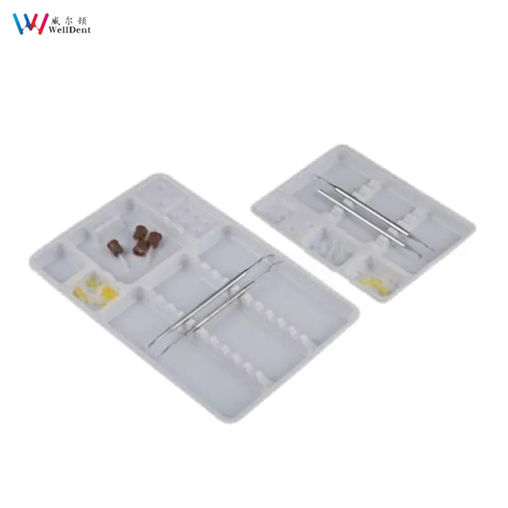 100pcs Dental Disposable Plastic Instrument Segregated Partition Trays Placed Small And Large Dental Consumable