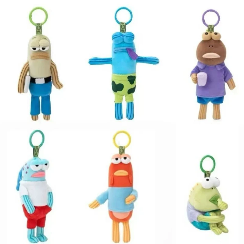 

Плюшевые игрушки-брелоки Губка Боб Квадратные штаны: милые куклы, уродливые рыбки, жители Бикини Боттом, подвески для рюкзаков и сумок, подарок для девочек