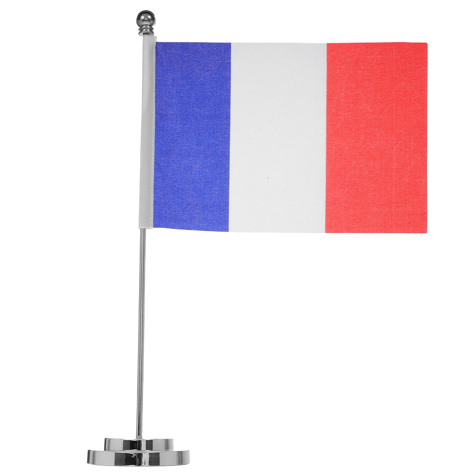

French Desk Flag Polyester Table Flag with Pole Stable Base Mini Desktop Decoration Office Desk Ornament Office Decor