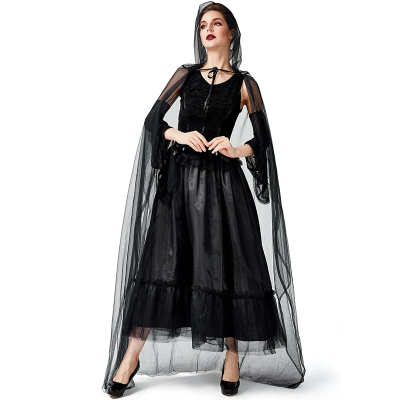 loween Par Witch Cosplay Dr Mantello k Witch Role-plang Abbigliamento Costume da donna Costume di scena etnico