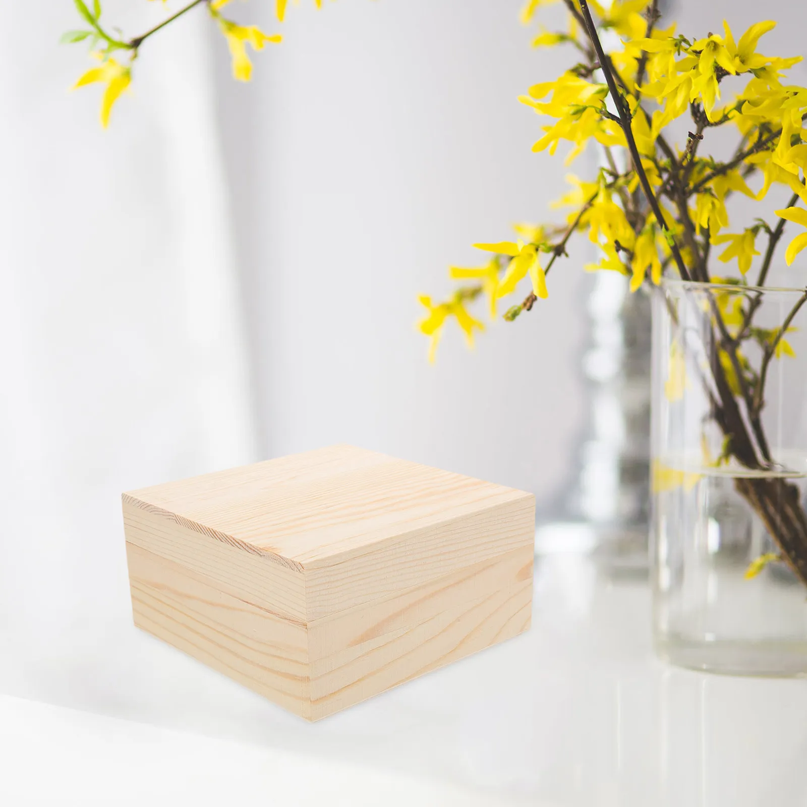 Wooden Jewelry Storage Box Organizer Cover Secure Clasp Portable Vintage Design Keepsake Box for Rings Necklaces