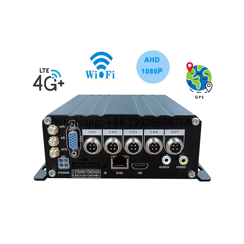 

4CH AHD Mobile Truck DVR 4G GPS WIFI Vehicle Security Remote Monitoring Car Black Box 1 Year Warranty