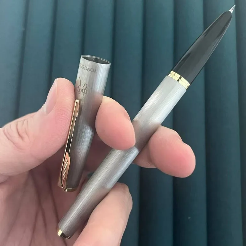 

Winsung Junlai Limited Edition Silver Matte Fountain Pen Bent 0.6mm Brushed Metal Classic Vintage Artist Pen Student Stationery