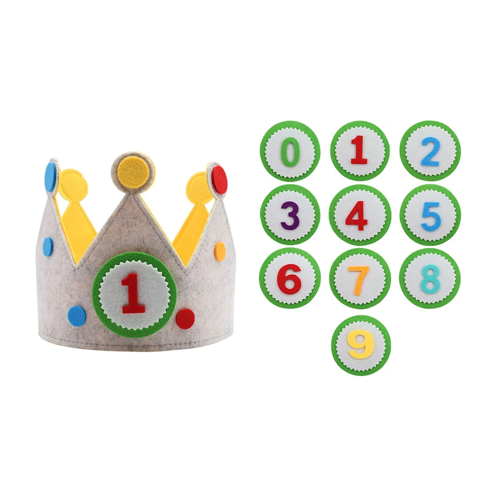 Handmade Birthday Party Hat Durable Creative Interchangeable Numbers Crown Children Day Gift for Girls Boys Birthday Party Decor