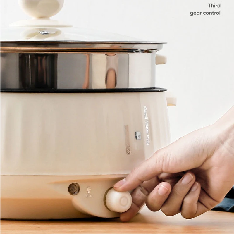 Fornello elettrico da 1,7 litri cuociriso piccolo 1-2 persone Multicooker pentola calda antiaderente per uso domestico elettrodomestici da cucina a vapore elettrico