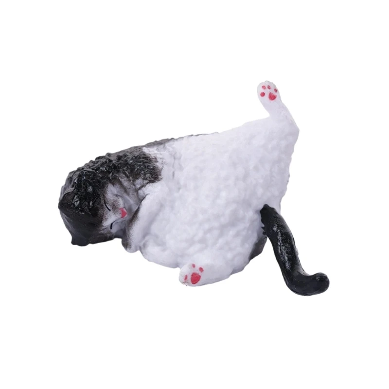 

Cats Statue Durable Resin Kitten Figurine Desk Decors For Computer Monitor Home Office Decoration Animal Figurine