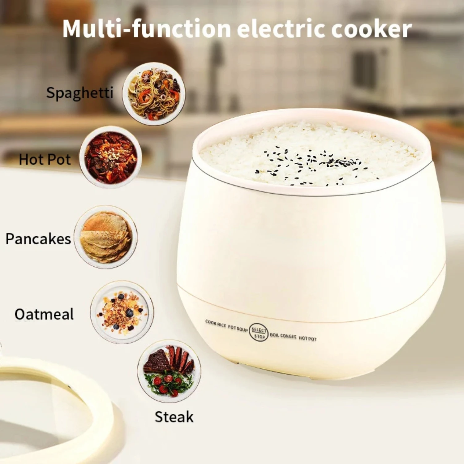 

Convenient and versatile mini rice cooker with 1.8L capacity - Ideal for dormitory use - Effortless cooking thanks to durable no