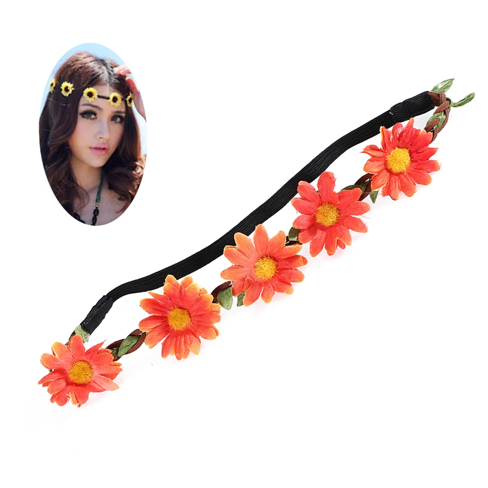 

Beach Party Bohemian Headb Sunflower Hairb Yellow Elastic Fits Most Heads Perfect for Dancing Cheerleader Tropical Theme