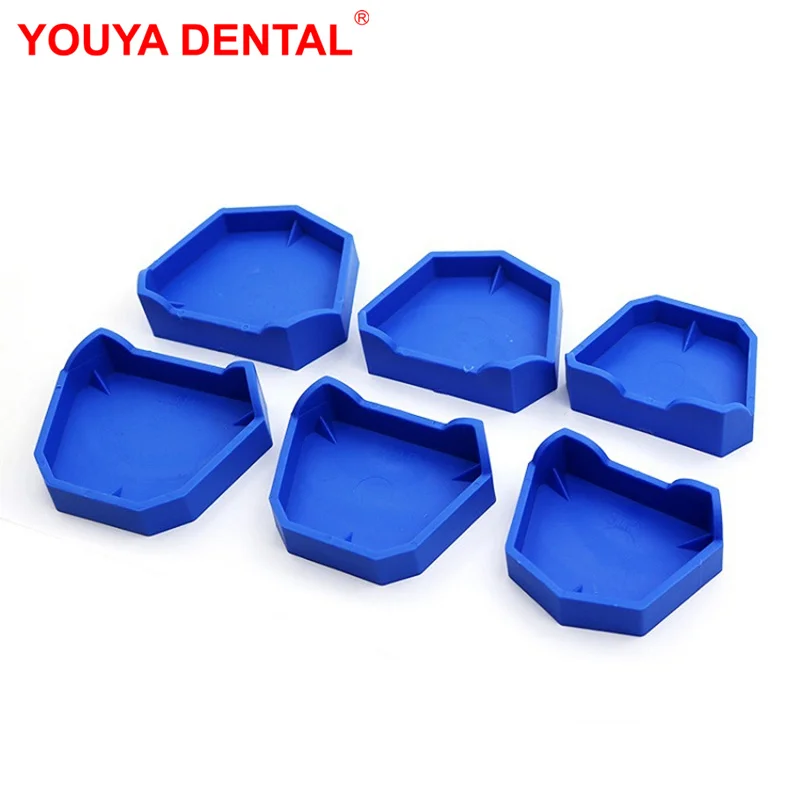 

6pcs Dental Model Base Set Dental Lab Former Base Kit Dentistry Mold Tray Large Medium Small Silicon Rubber Plaster Model Bases