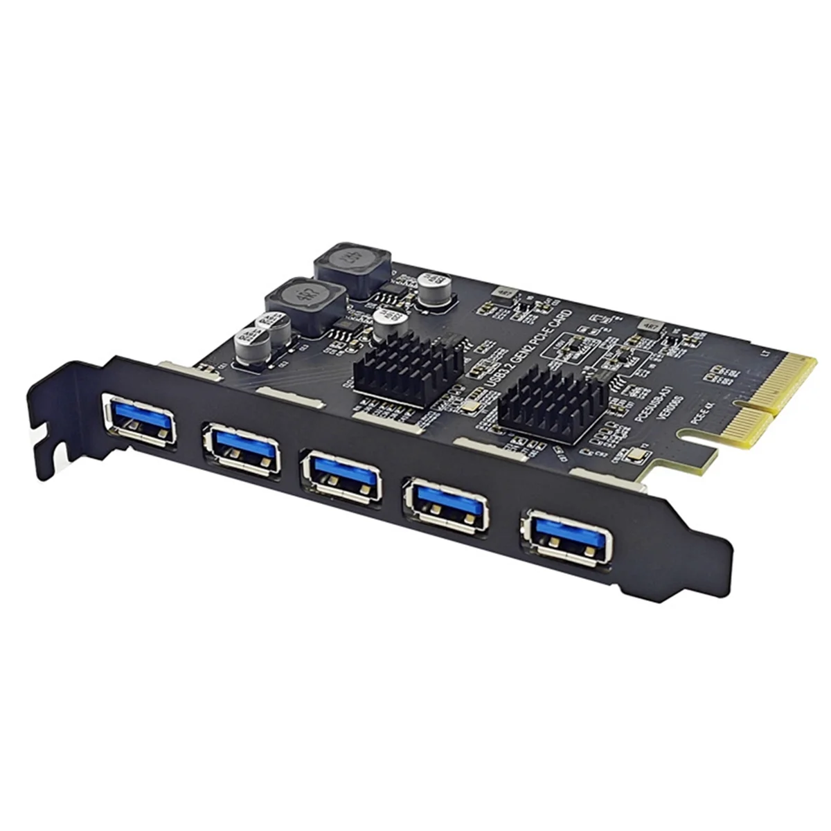 PCIE 4X to USB3.2 5 Ports Expansion Card USB3.2 GEN2 10gbps High Speed Adapter Card AMS3142 Chip Only for Window PC