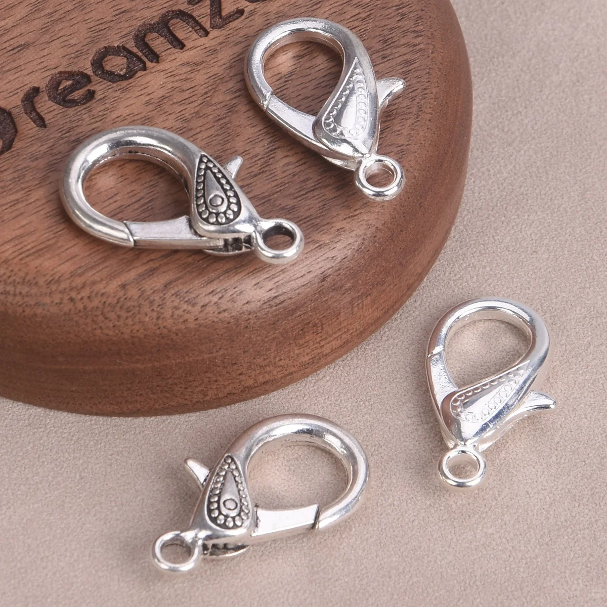 5pcs 30x17mm Antique Silver Color Metal Lobster Clasps Hooks Clips for Necklace Bracelet Jewelry Making DIY Crafts Findings