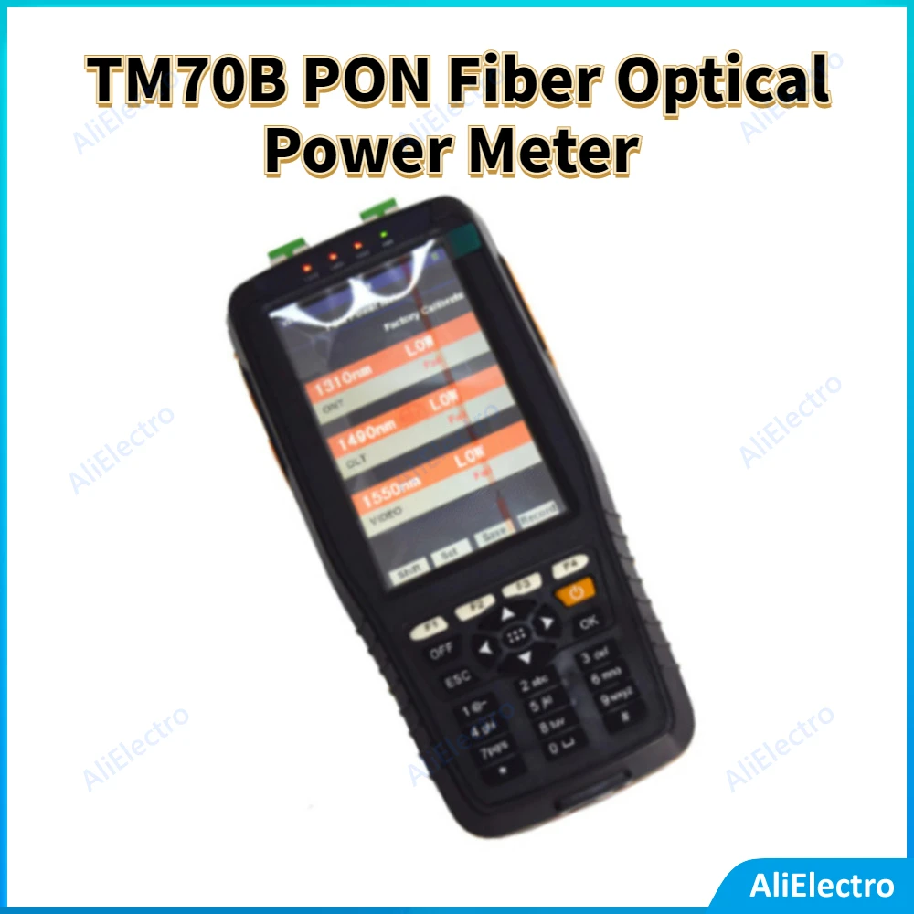 

NEW TM70B PON Fiber Optical Power Meter 1310/1490/1550nm optical fiber tester Handheld FTTH VFL OPM built-in lithium battery