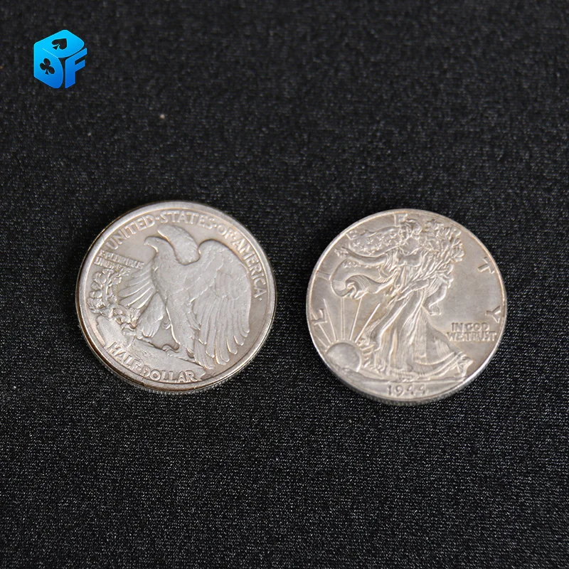 Gravity Flipper Coin ( Walking Liberty Half Dollar ) Magic Tricks Special Magnetic Butterfly Coin Money Magic Accessories Stage