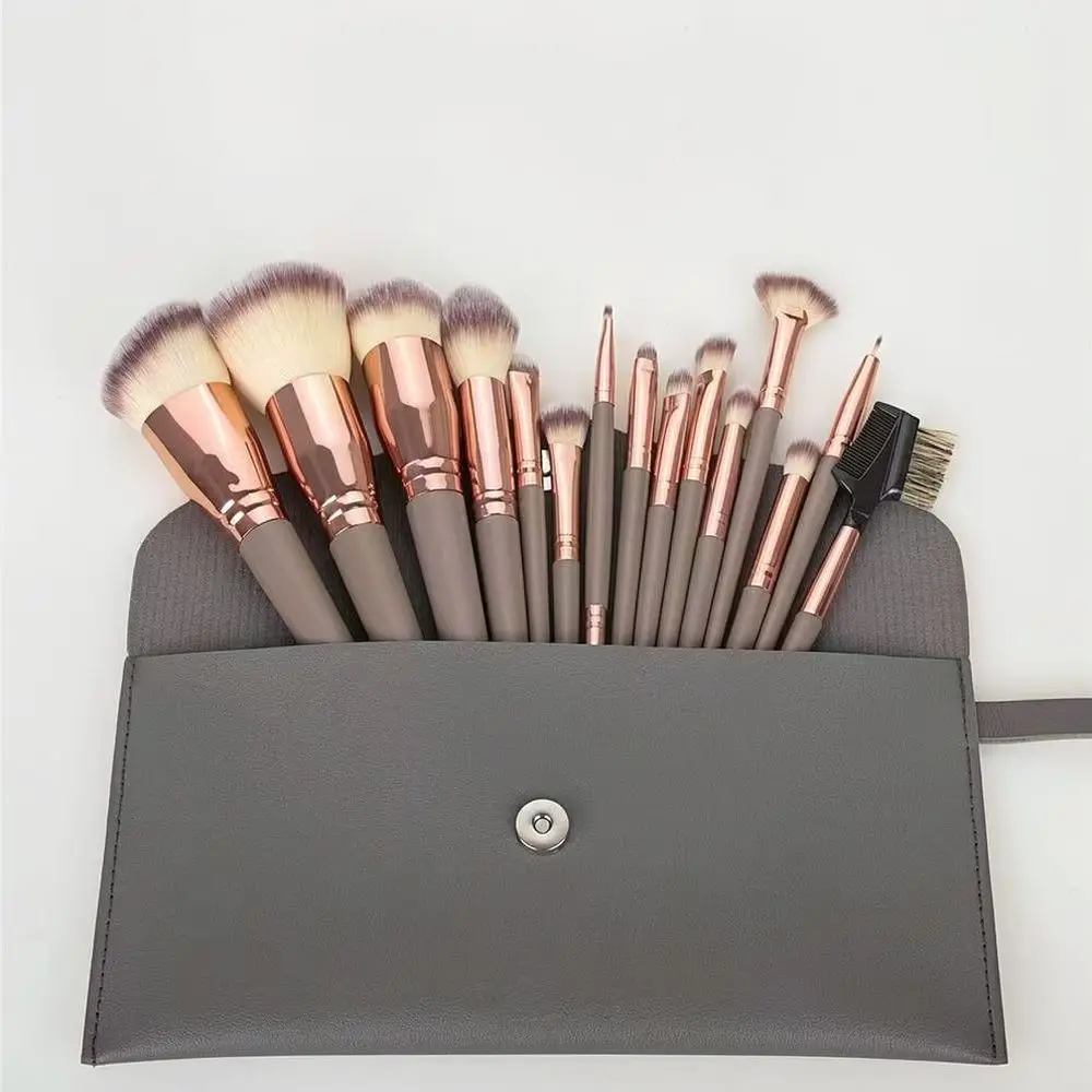 Full Makeup Brush Collection Champagne Gold Professional Synthetic Bristles Cosmetic Tools For Eyeshadow Blush Powder Beauty