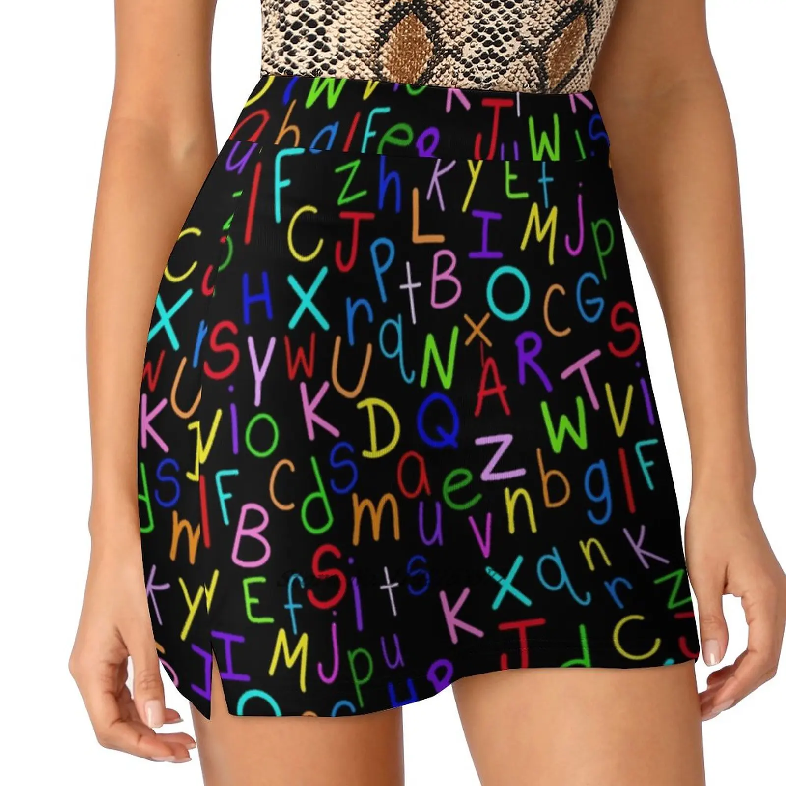 Alphabet Soup 2 Summer Women's shorts Skirt 2 In 1 Fitness Yoga Skirt Tennis Skirts Sy Phelan Letters Letter Alphabet Kids