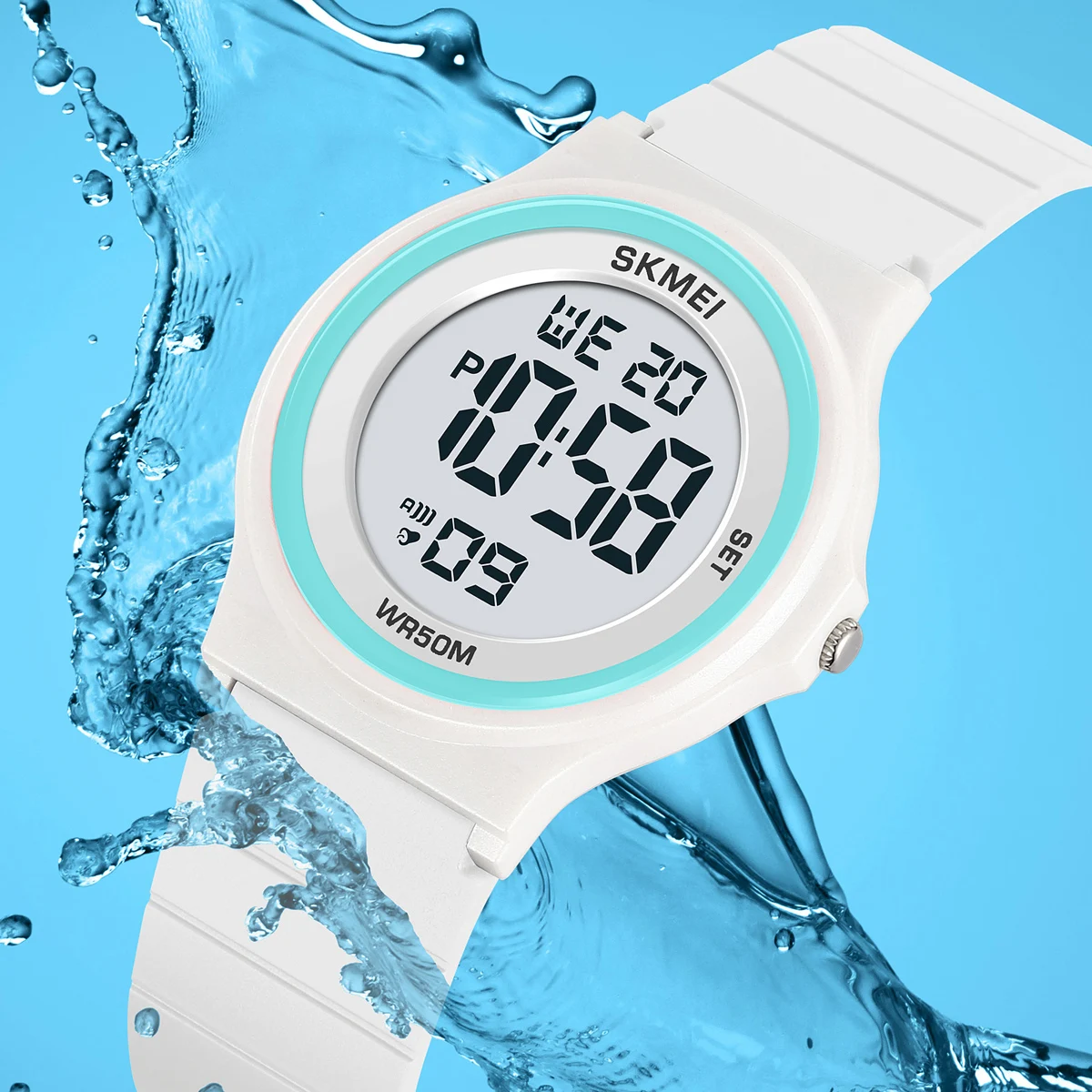 SKMEI reloj despertador deportivo para niños y niñas, relojes de pulsera electrónicos digitales luminosos para estudiantes, resistente al agua