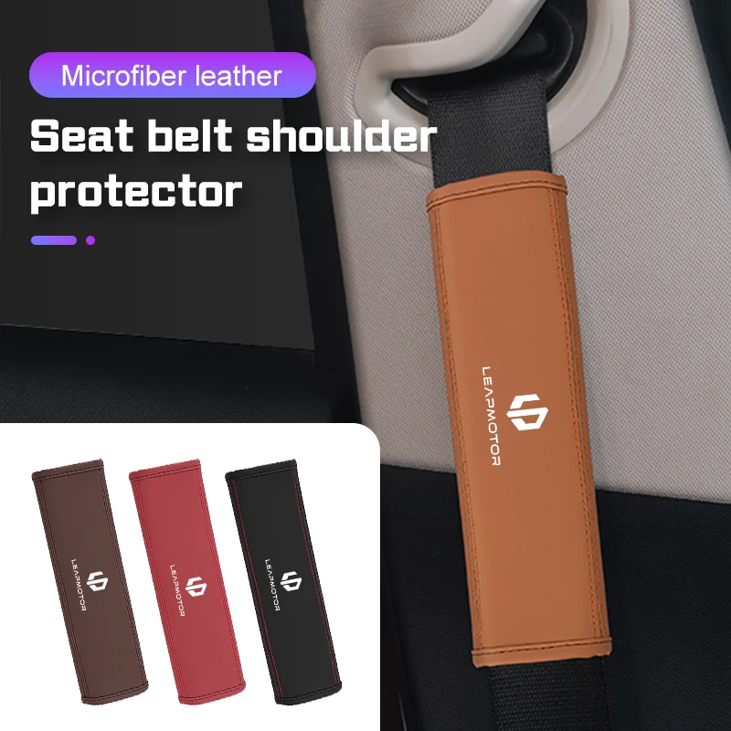 

Microfiber Leather Car Seat Belt Cover For Leapmotor C01 T03 S01 C11 C16 C10 2023 2024 2025 Safety Belt Shoulder Protection Pads