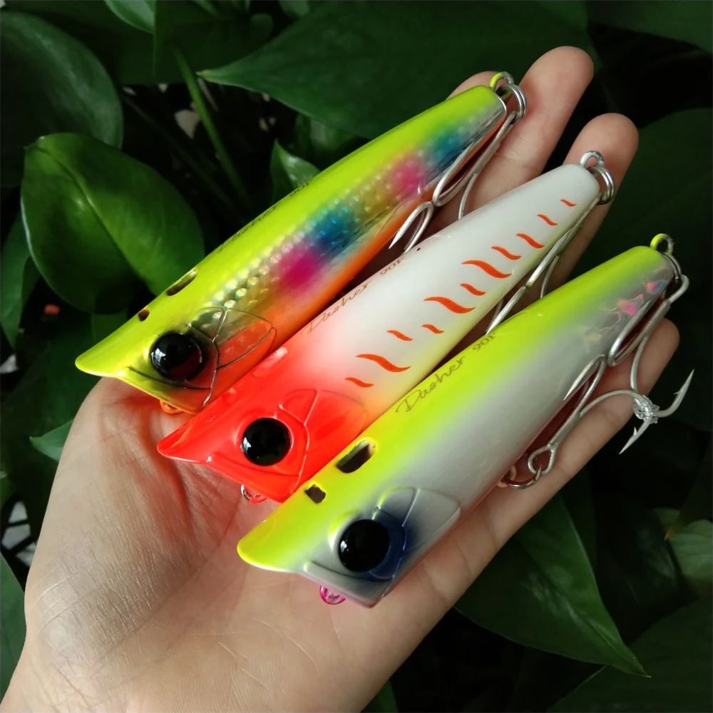 

TSURINOYA 3pcs 90F Topwater Popper Fishing Lure 90mm 23g DASHER Floating Artificial Hard Bait For Saltwater High Strength Model