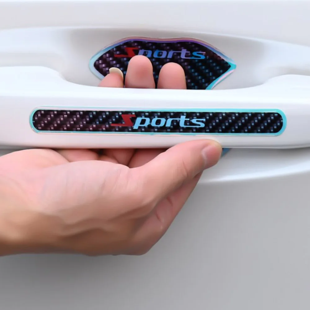 8 قطعة سيارة عالمية الرياضة التصميم لاصقة تزيين مقبض باب السيارة المضادة للتصادم فيلم باب السيارة السلطانية طبقة مقاومة للخدش #2