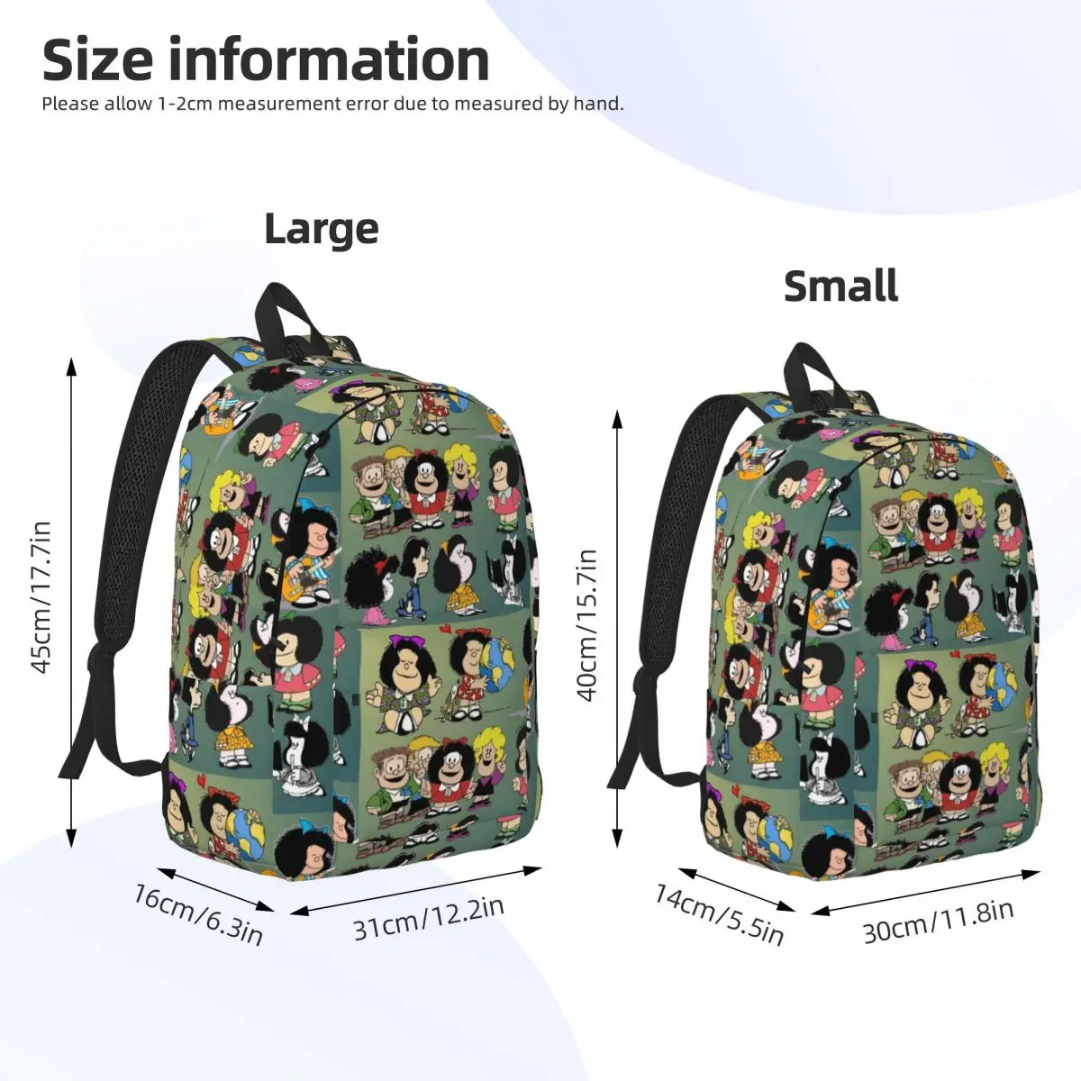 Kawaii Cartoon Mafalda Anime Rugzak Voor Jongen Meisje Kinderen Student School Boekentas Manga Plaid Dagpack Voorschoolse Primaire Tas Reizen