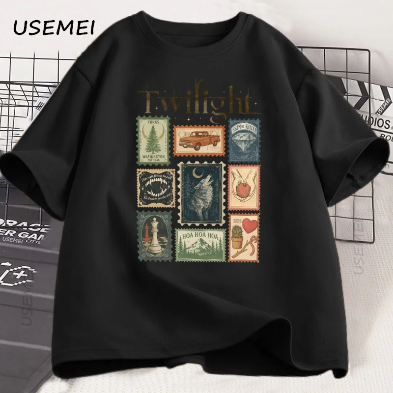 Vintage Twilight Forks T-shirt Book Lover Cotton Men Women Tshirt Unisex Clothing Summer Aesthetic High Quality Tees Shirts image 3