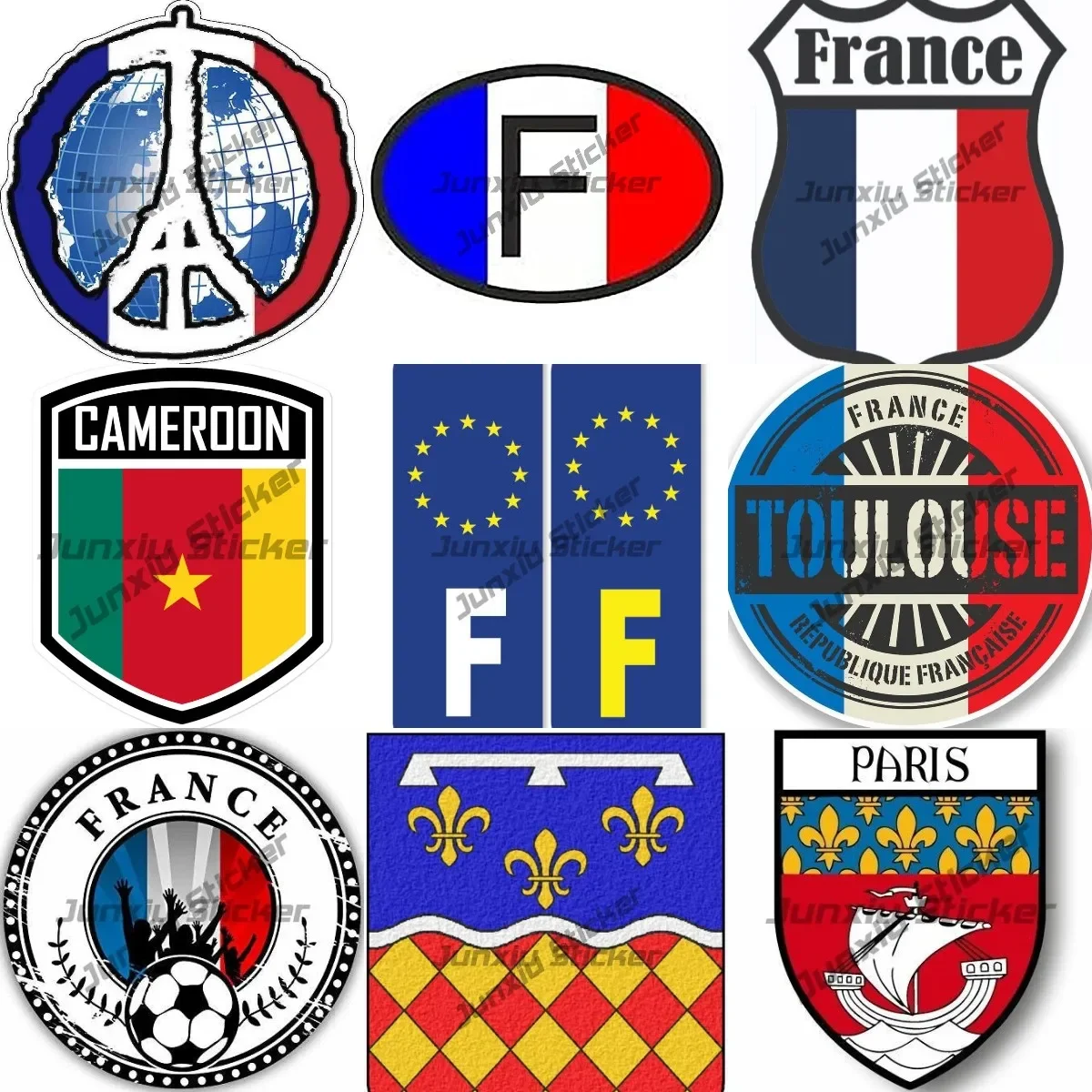 Frankreich stempel fußball fußball siegel aufkleber wappen stadt flagge paris ile de frankreich poitou-charen tes canet-en-roussillon abziehbilder