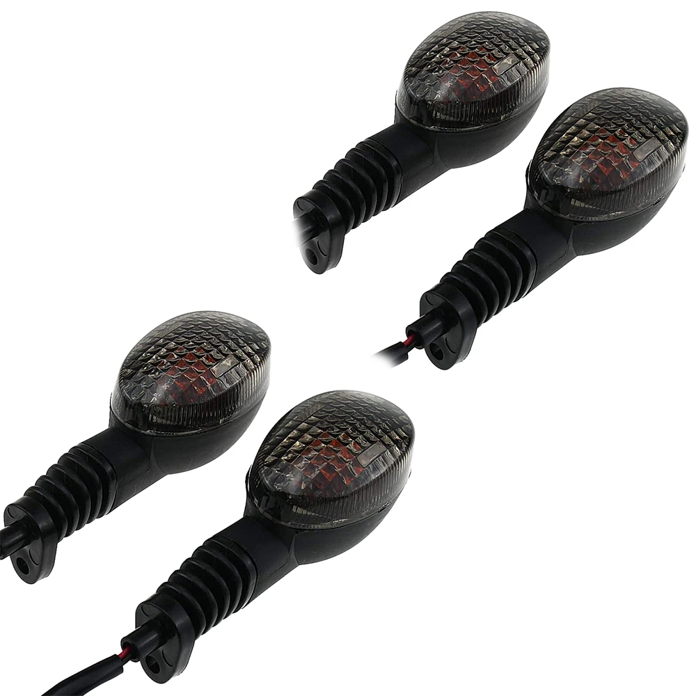 Motorcycle Front and Rear Turn Signal Indicator Light for Kawasaki KLX250SF 2009-2011 Ninja 250 2008-2012 Smoked