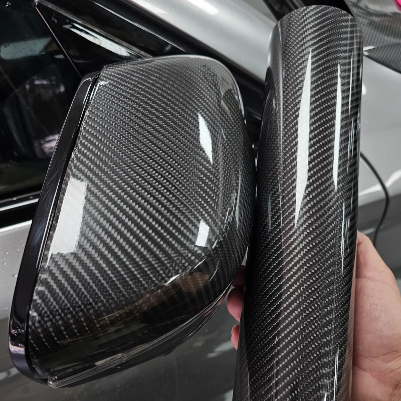 Pellicola Adesiva in Fibra di Carbonio per Carrozzeria Auto, Accessori Opachi, Adesivo Nero Lucido 3D 4D 5D 6D, Rivestimento Auto, Pellicola Decorativa per Moto