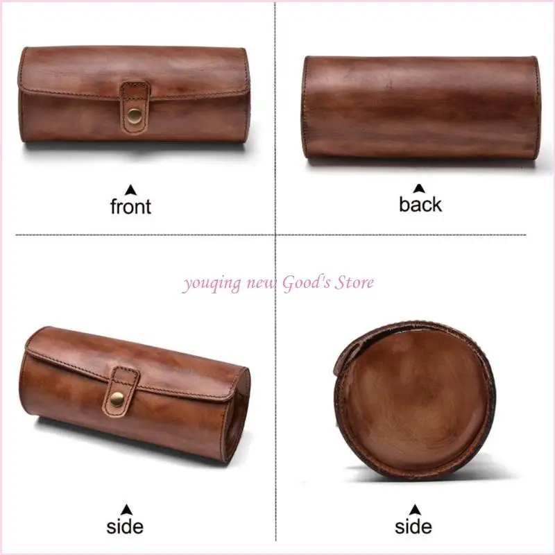 57QA Luxury Velvets Interior Watch Box Multifuncional 2/3 Grids Cowhide Watch Box