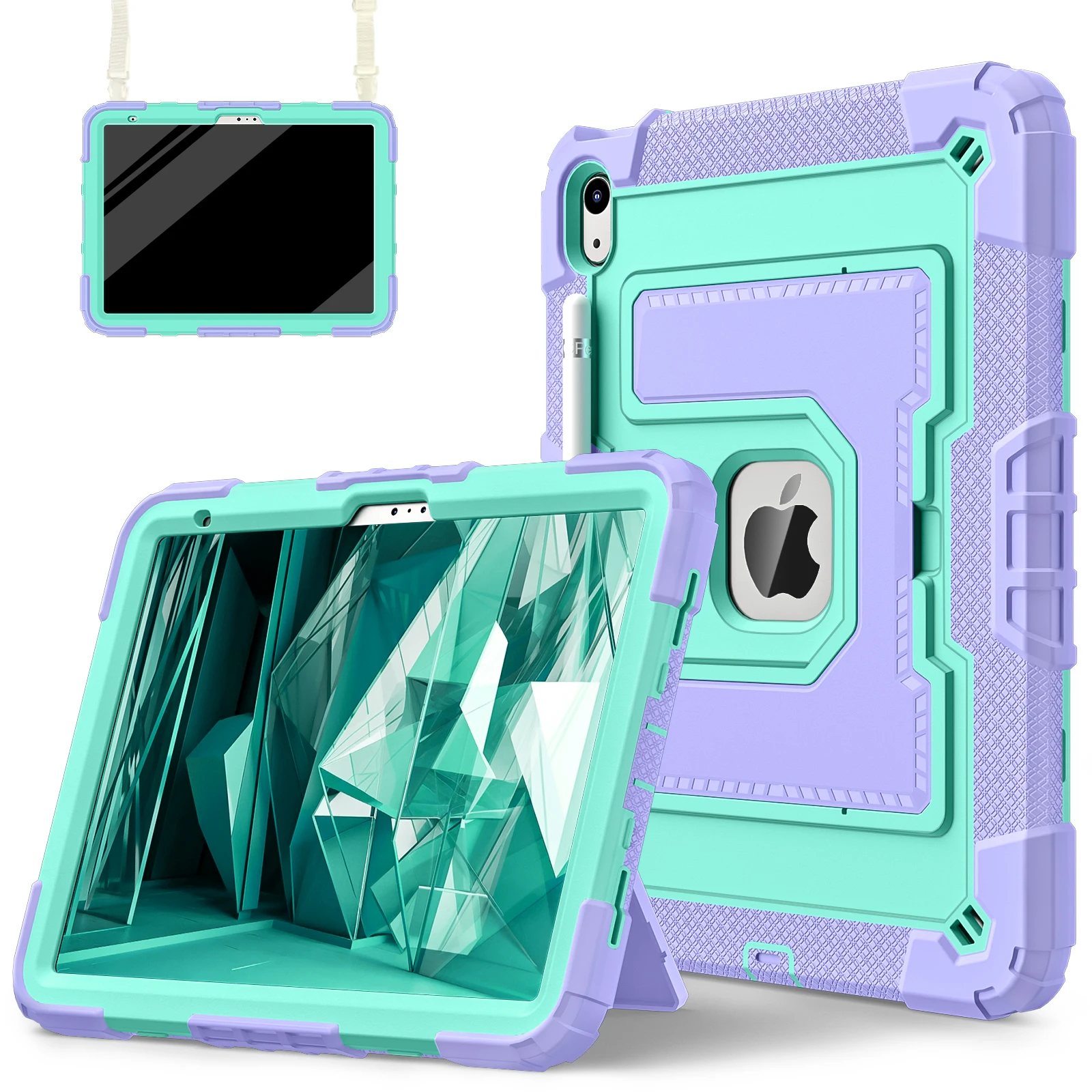 Robuuste Stand Case voor iPad A16 11e 2025 10e 10.9 2022 10.2 7e 8e 9e Air 4 5 6 M2 M3 Mini 6 7 Pc Siliconen Anti-Slip Cover