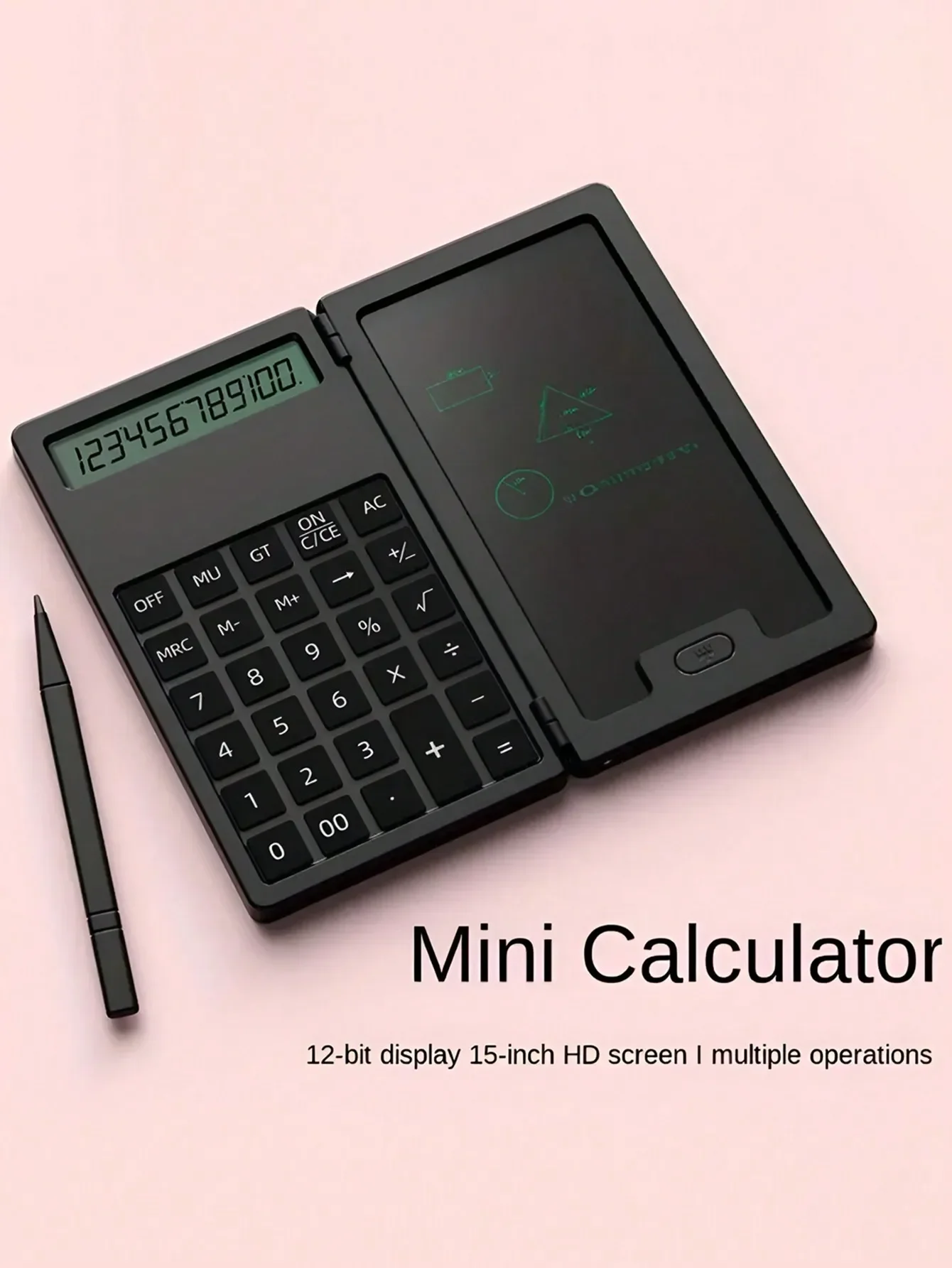 

Basic Calculator With Writing Board, 2-In-1 LCD Calculator, Notepad, 12 Digit Display Desktop Calculator, Portable Calculator Suitable For Office Business Schools, The perfect little gift