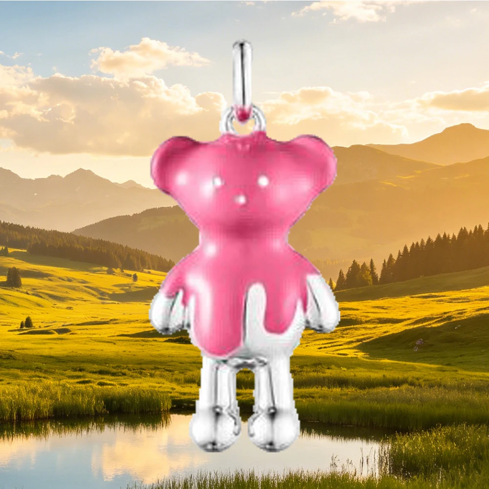 

Мини-кулон из стерлингового серебра 925 пробы в виде милого медвежонка, легкое украшение в виде маленького животного для повседневного ношения женщинами