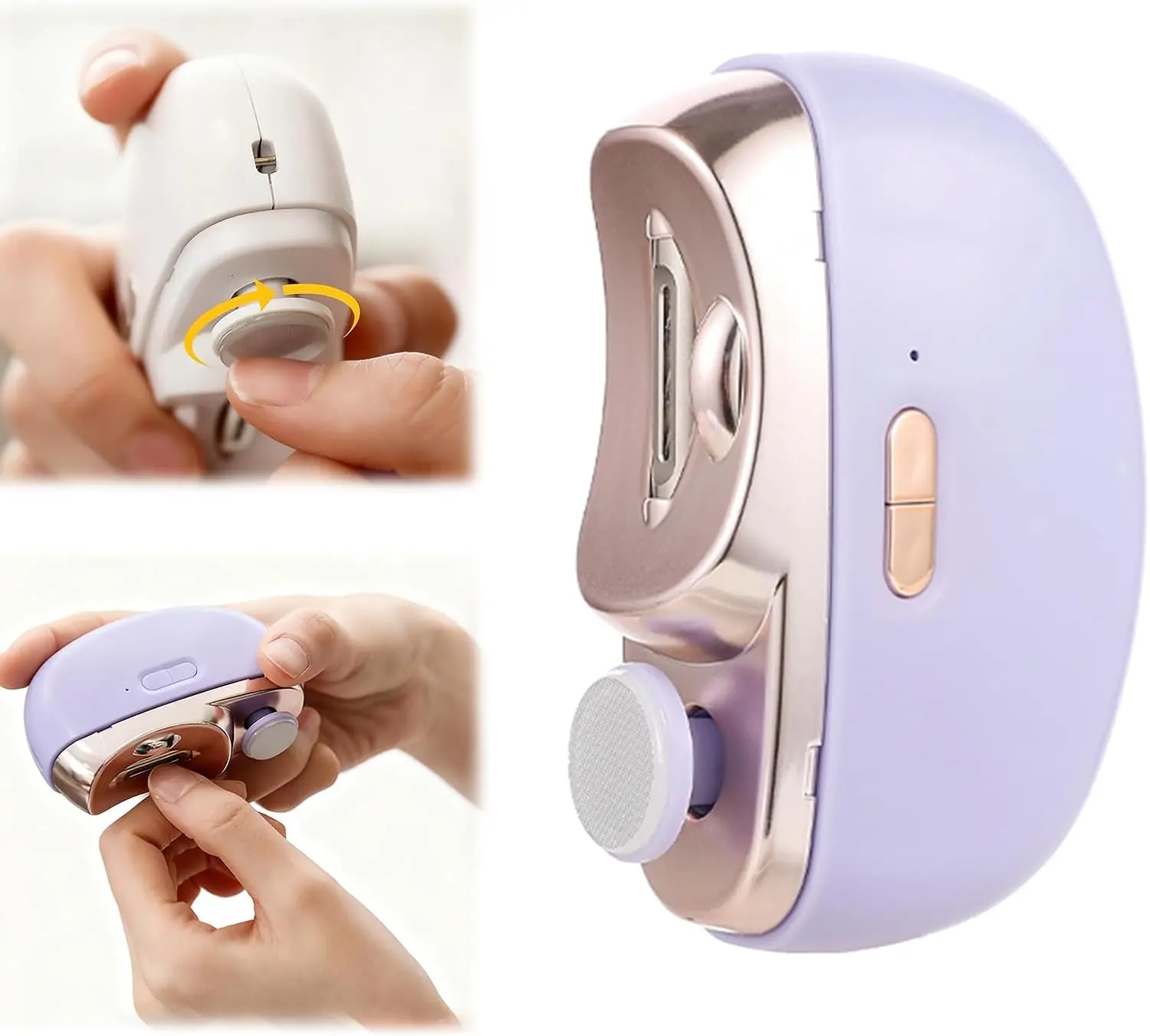 

Electric Nail Clipper Grinding and Polishing with Light Automatic Nail Trimmer Rechargeable Nail Cutter Manicure for Baby Adult