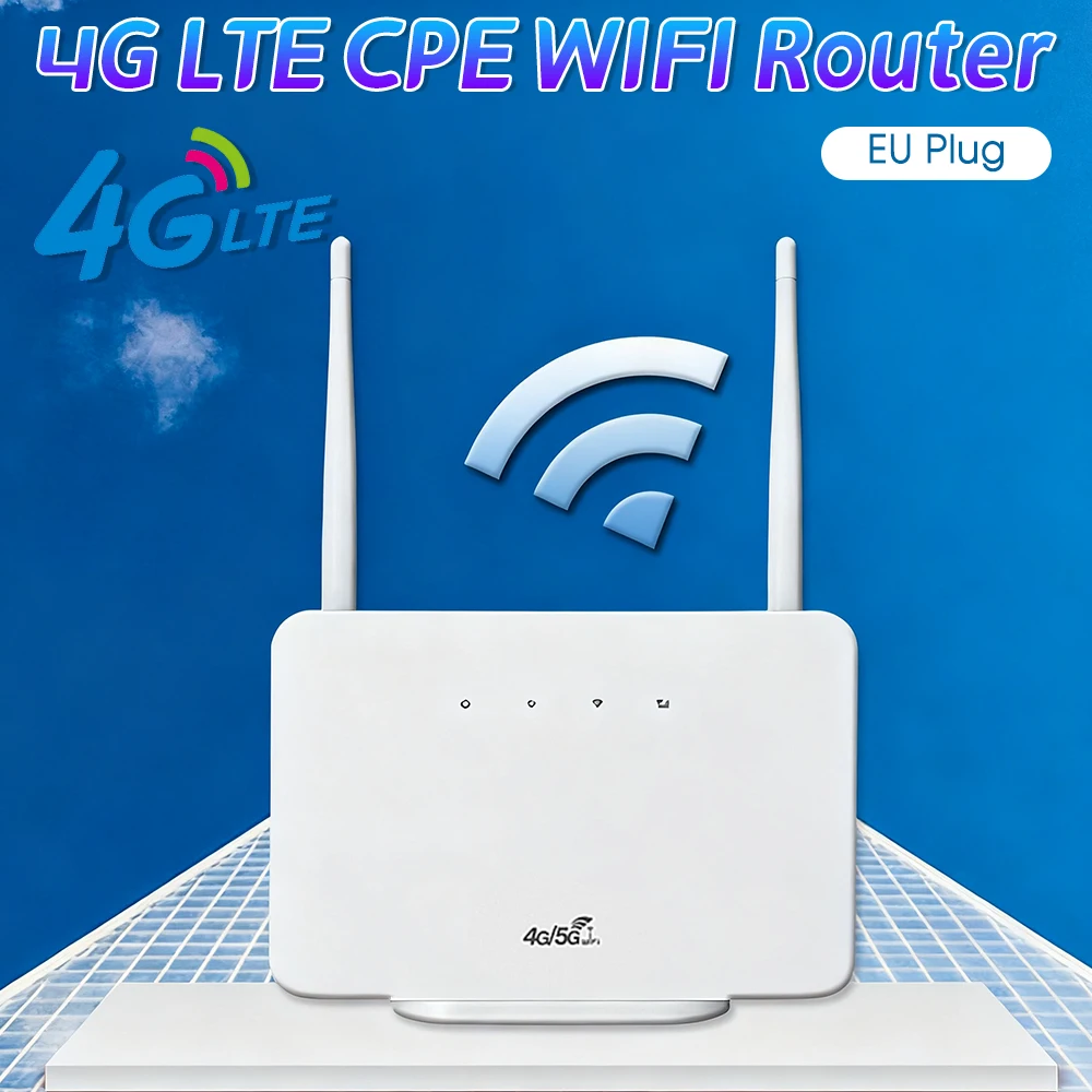 

4G LTE CPE Router Modem 300mbps Wifi Router External Antenna With Sim Card Slot EU Plug Home Travel Work Portable Router Modem