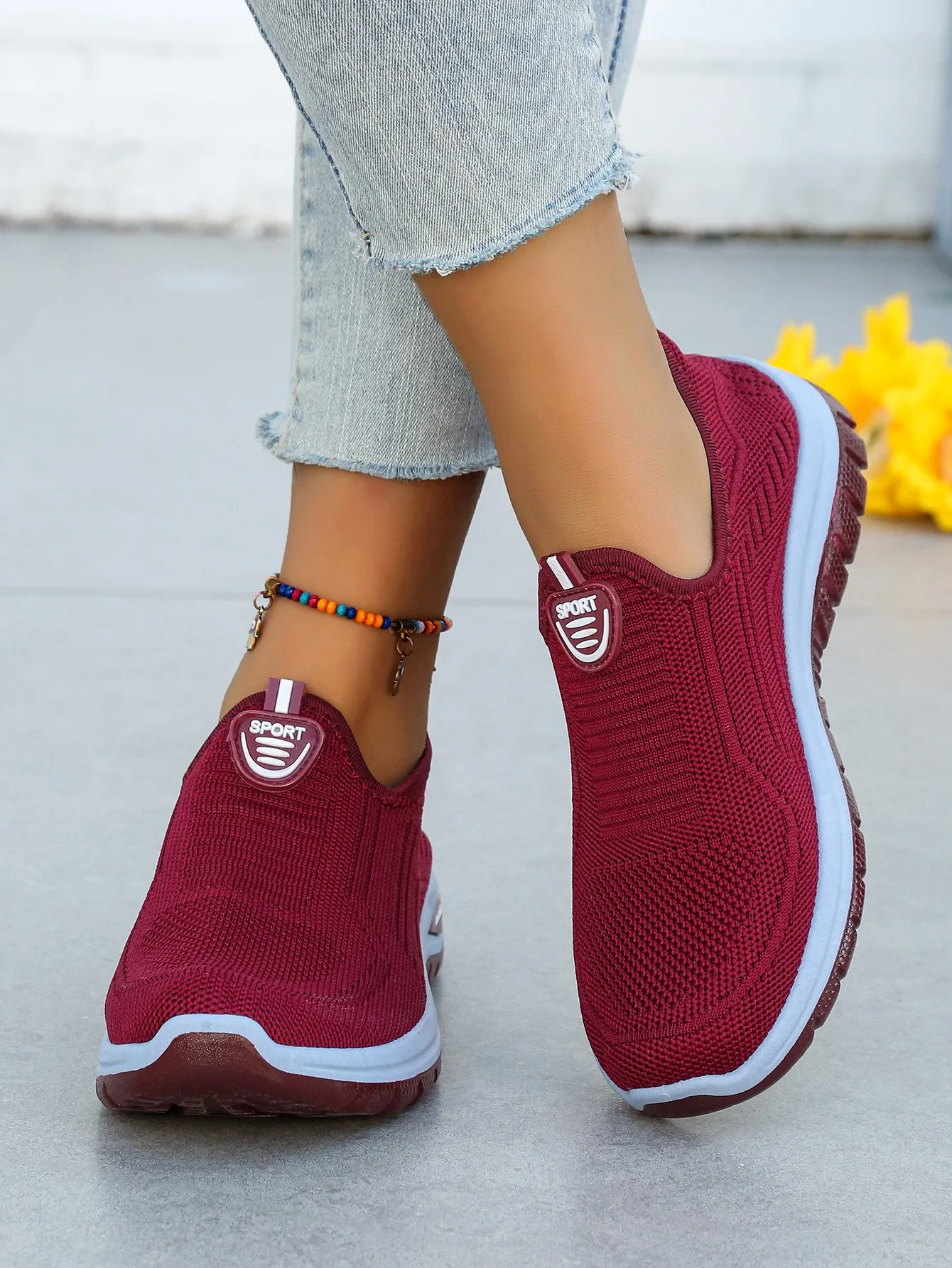 Damen Sommer Neue Atmungsaktive Slip-On Schuhe Weiche Sohle Leichtgewichtig Bequem PVC-Material Freizeitschuhe Einfach zu Tragen – Detail 12