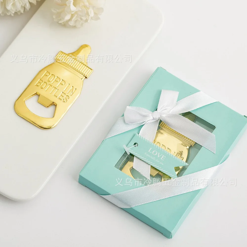 1 Piece Poppin Bottle Key Chain Bottles Opener Gifts for Guest Baby Shower Gender Reveal Party Decorations Supplies Pink Blue