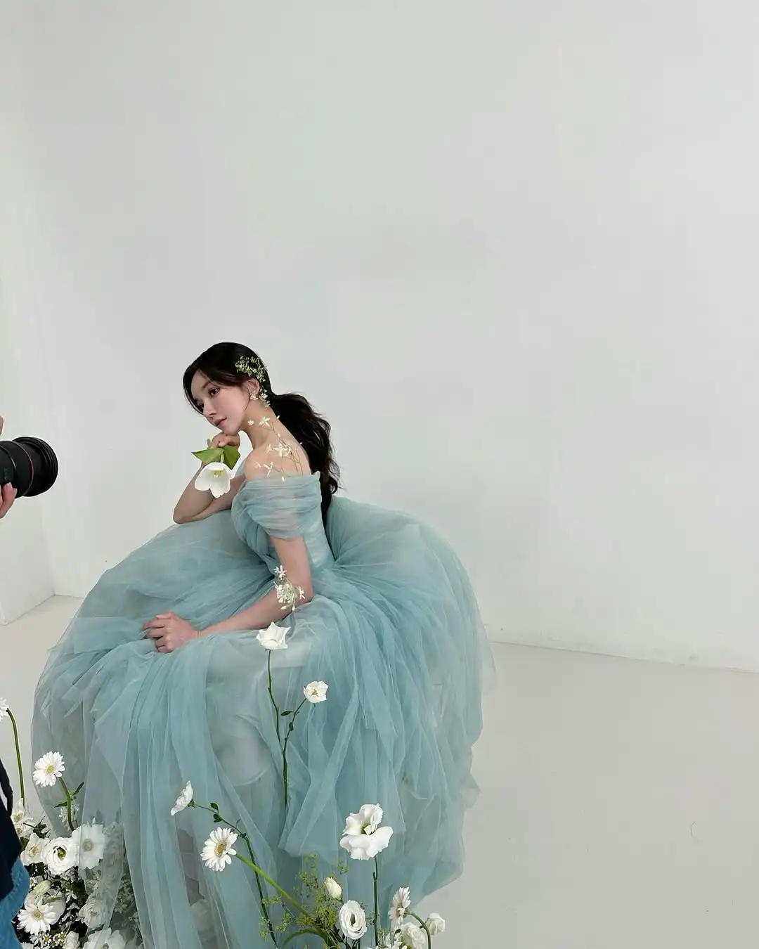 Sondr Brautkleider aus weichem Tüll in Mintgrün, koreanisch, maßgeschneidert, schulterfrei, für Hochzeiten, Druckknöpfe, Empfangskleider 2025,