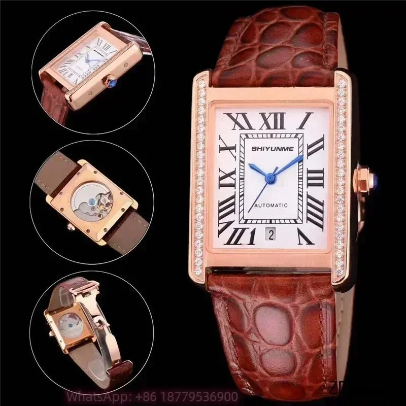 C2 904L 31×41mm メンズ自動巻き機械式スポーツウォッチ ステンレススチール ブラックレザー ガラスウォッチ