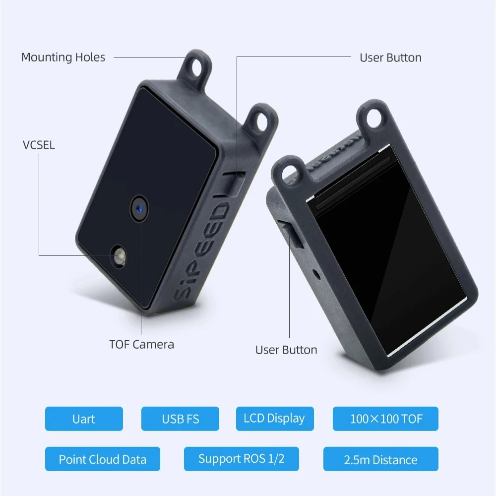 Sipeed MaixSense A010/A075V RGBD TOF 3D Depth vision MCU&ROS Camera 2bit RISC-V @144Mhz Support ROS1 / ROS2 iTOF Global shutter