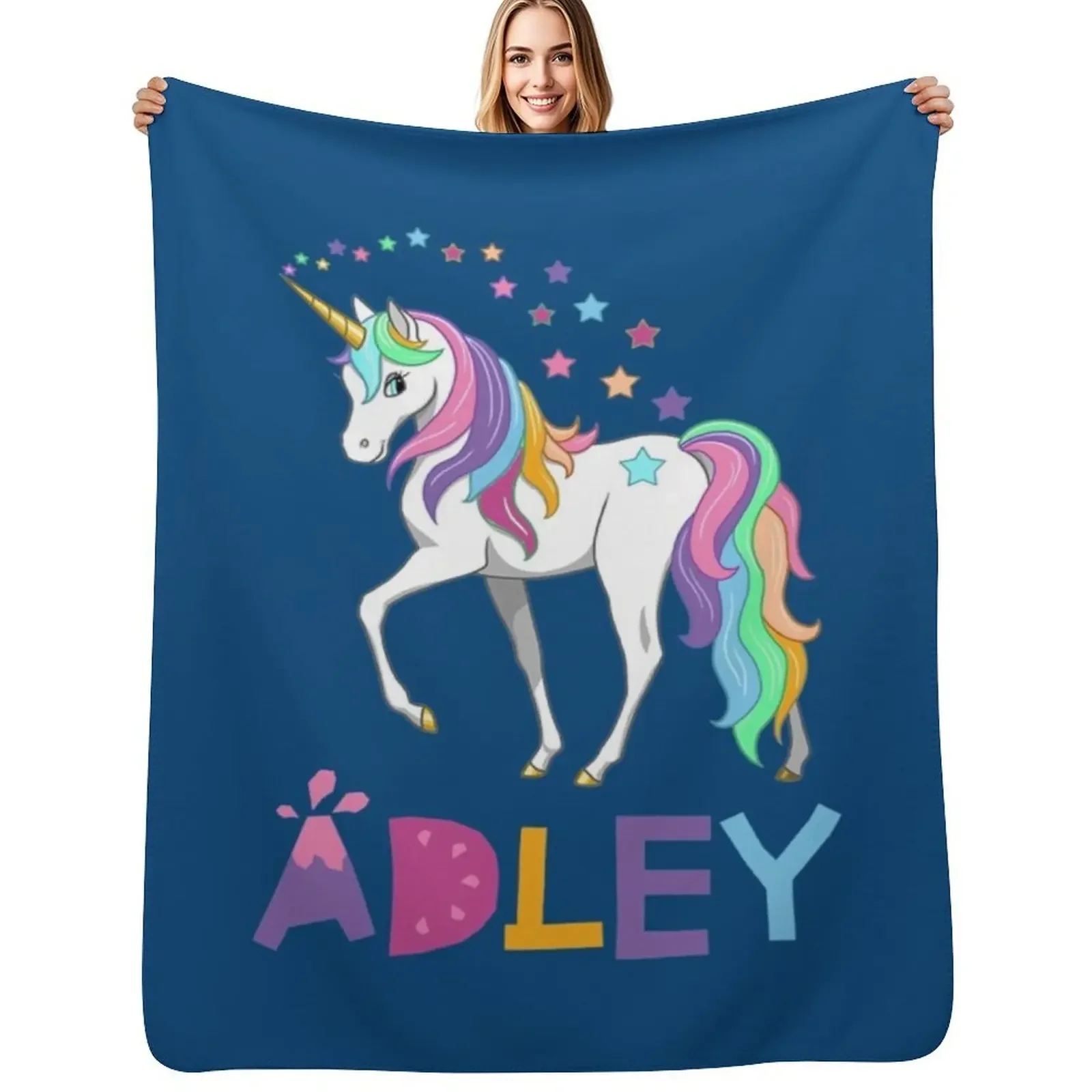 

a for adley Throw Blanket halloween funny gift Furrys Multi-Purpose Blanket