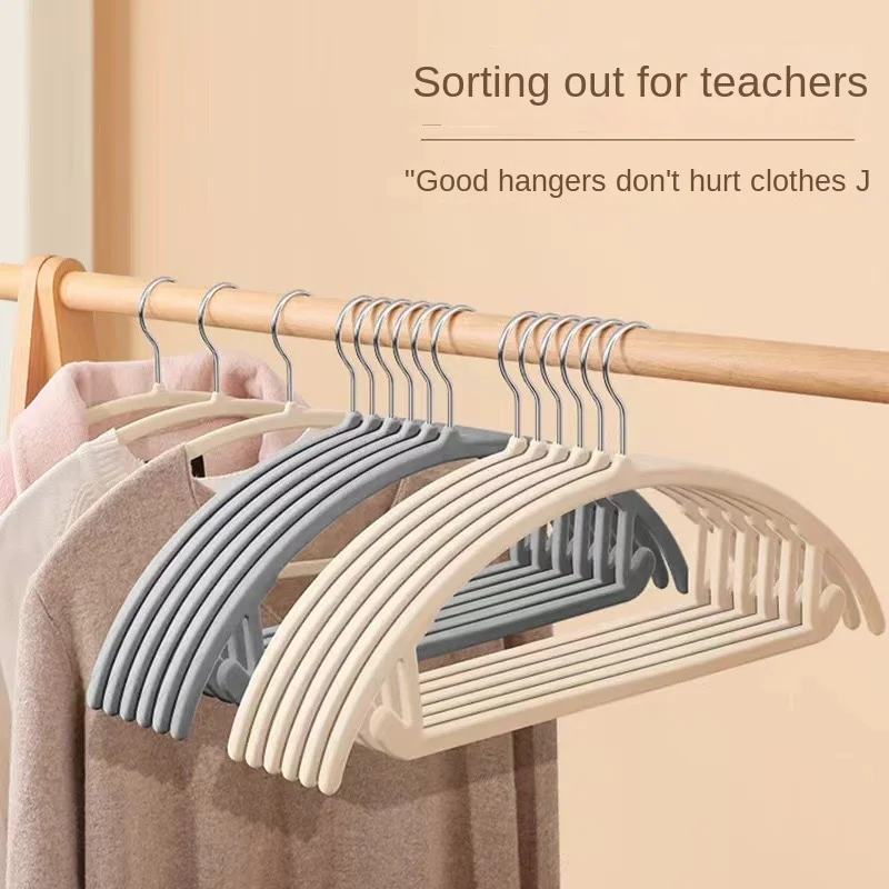 10PCS Semi-circular Flocked Clothes Hanger for Home Use Non-slip and Traceless Clothes Hanger pants hanger