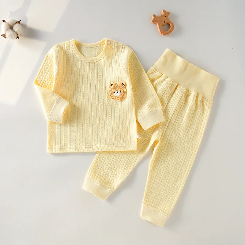 Children\'s 2-Piece Set Of Cotton Underwear Boneless A Baby Long-Sleeved Trousers Clothes Baby Clothing Homewear Pajamas Set