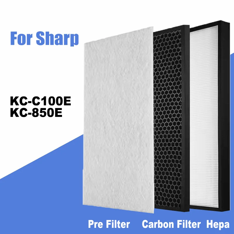 Replacement HEPA Filter FZ-C100HFE Carbon Filter FZ-C100DFE for KC-C100E and KC-850E Sharp Humidifier Air Purifiers