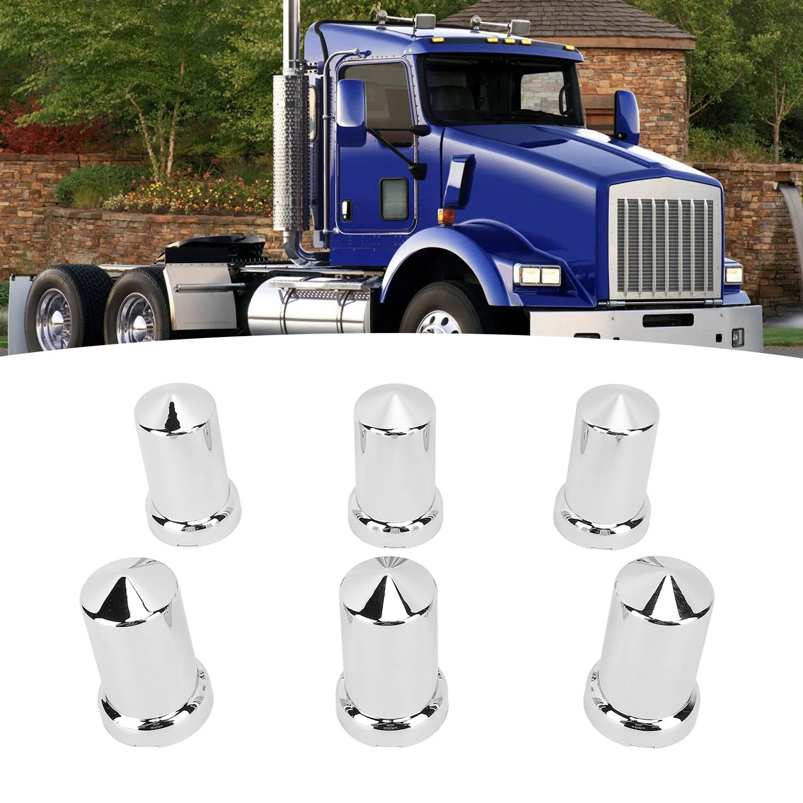 33mm Lug Nut Covers Lug Nut Covers ABS Chrome Plastic Anti Rust 33mm Flanged Lug Nut  for Trucks Trailers and Vehicles